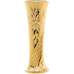 Vaso 15x6cm Vidro Sodo-calcico Flower Dourado Metalizado